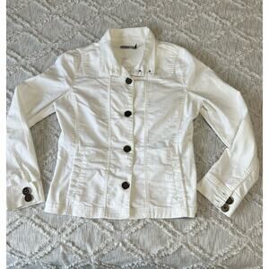 prAna Kara White Denim Jacket Size Medium